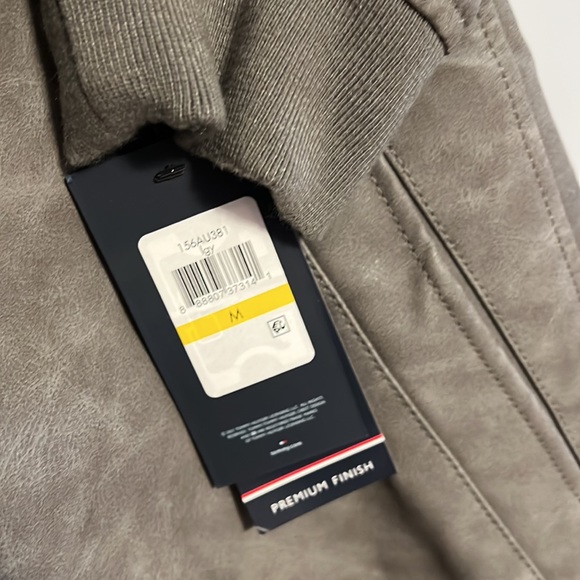 ❗️FINAL❗️ 🆕 TOMMY HILFIGER Faux Leather Bomber Jacket 🔴🔴 - Picture 6 of 7